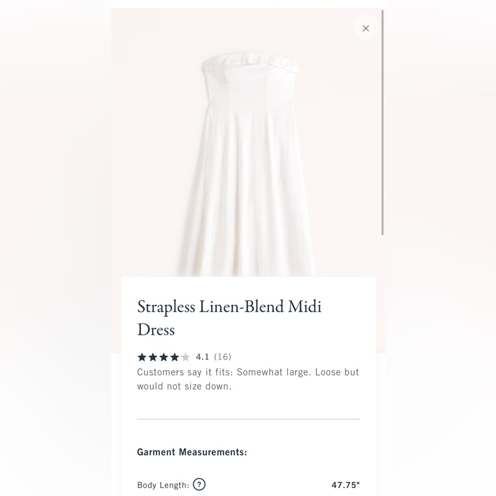 Linen strapless Abercrombie dress